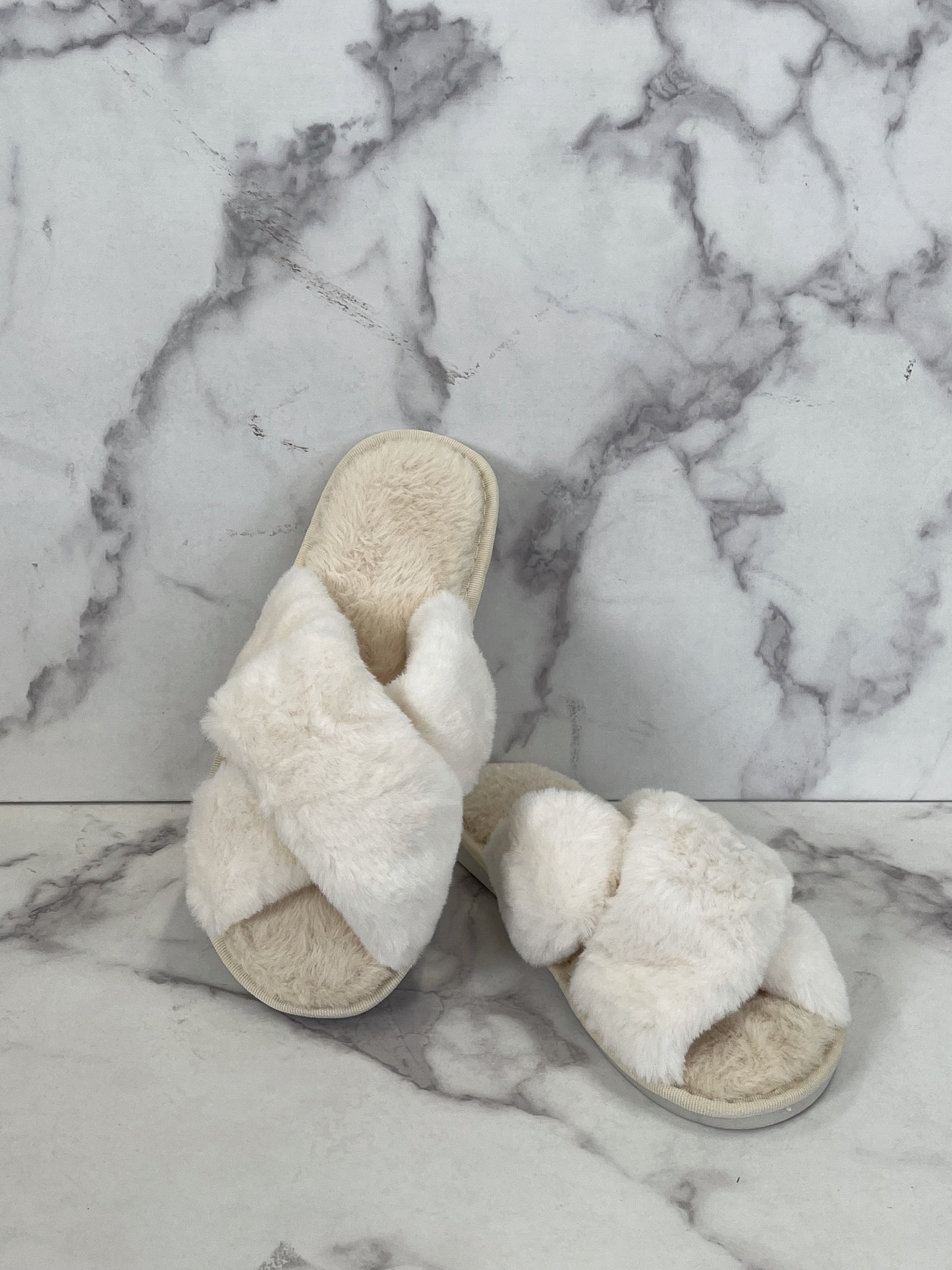 Rosemunde hvide slippers (026)